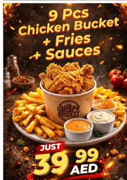 9 Pcs Chicken Bucket